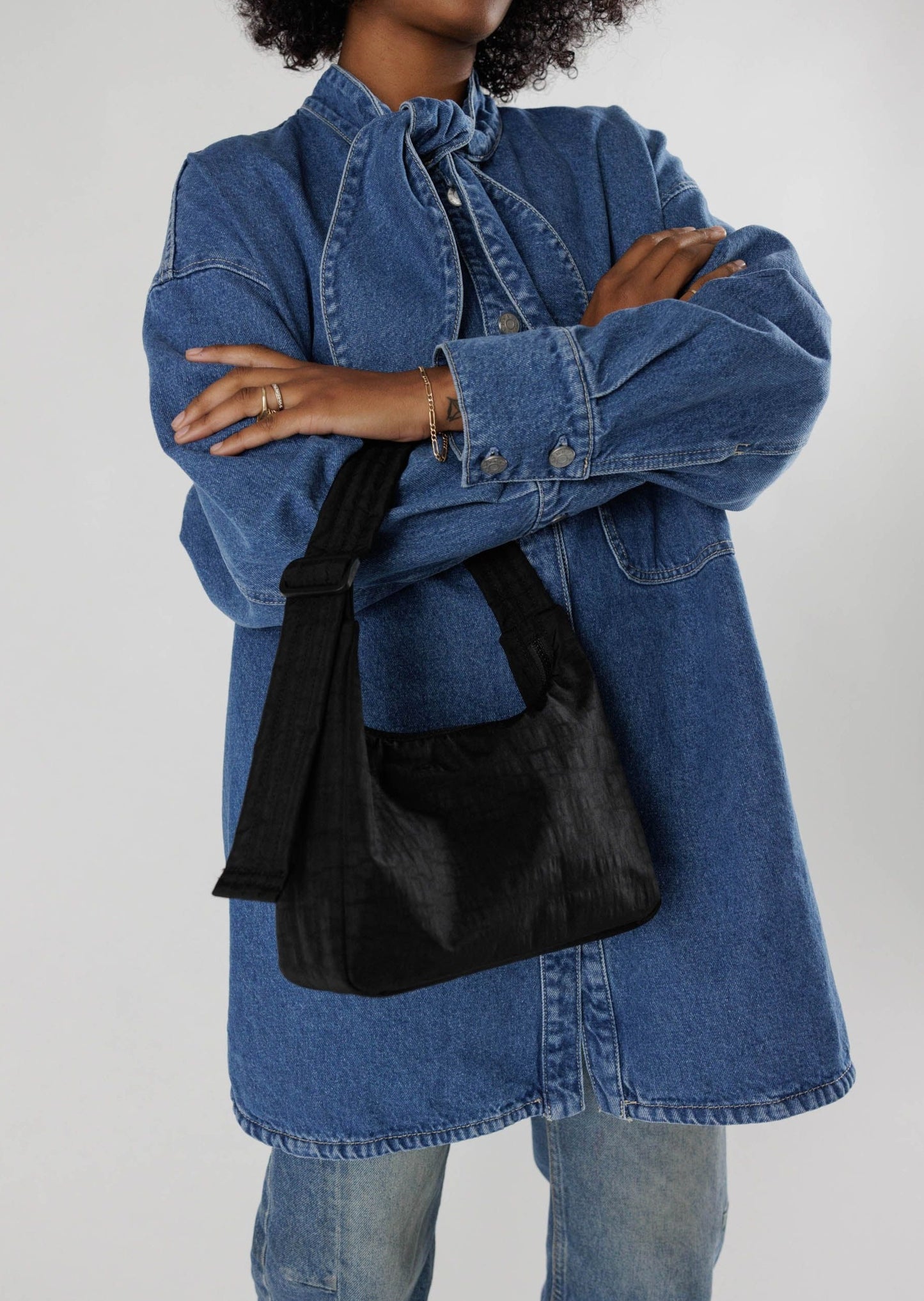 Mini Nylon Shoulder Bag | Black