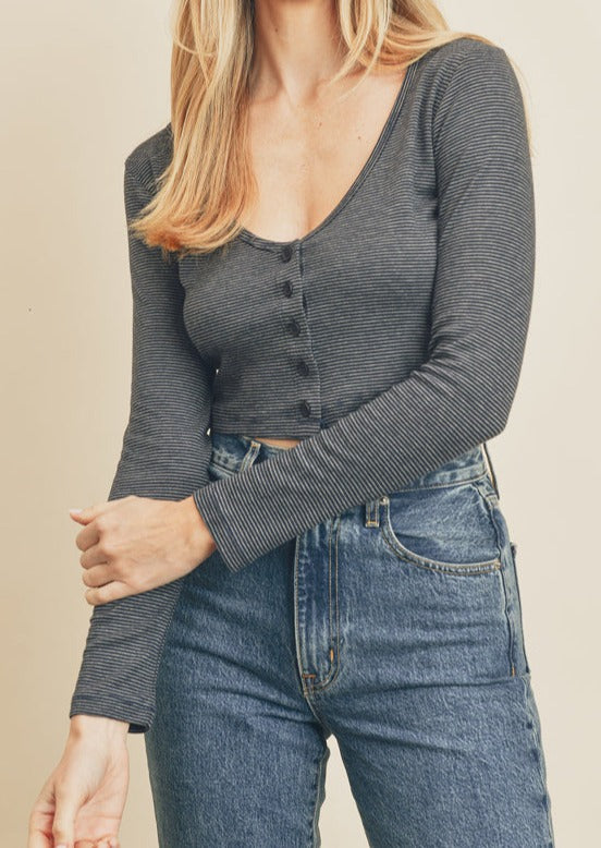 Essential Striped V-Neck Top