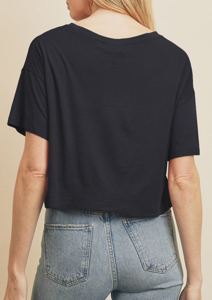 Everyday Cropped Tee | Dark Navy