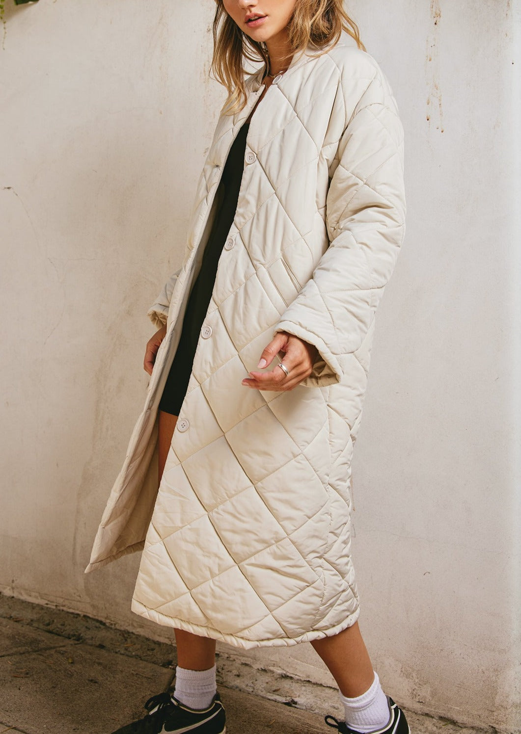 No Chill Longline Quilted Coat