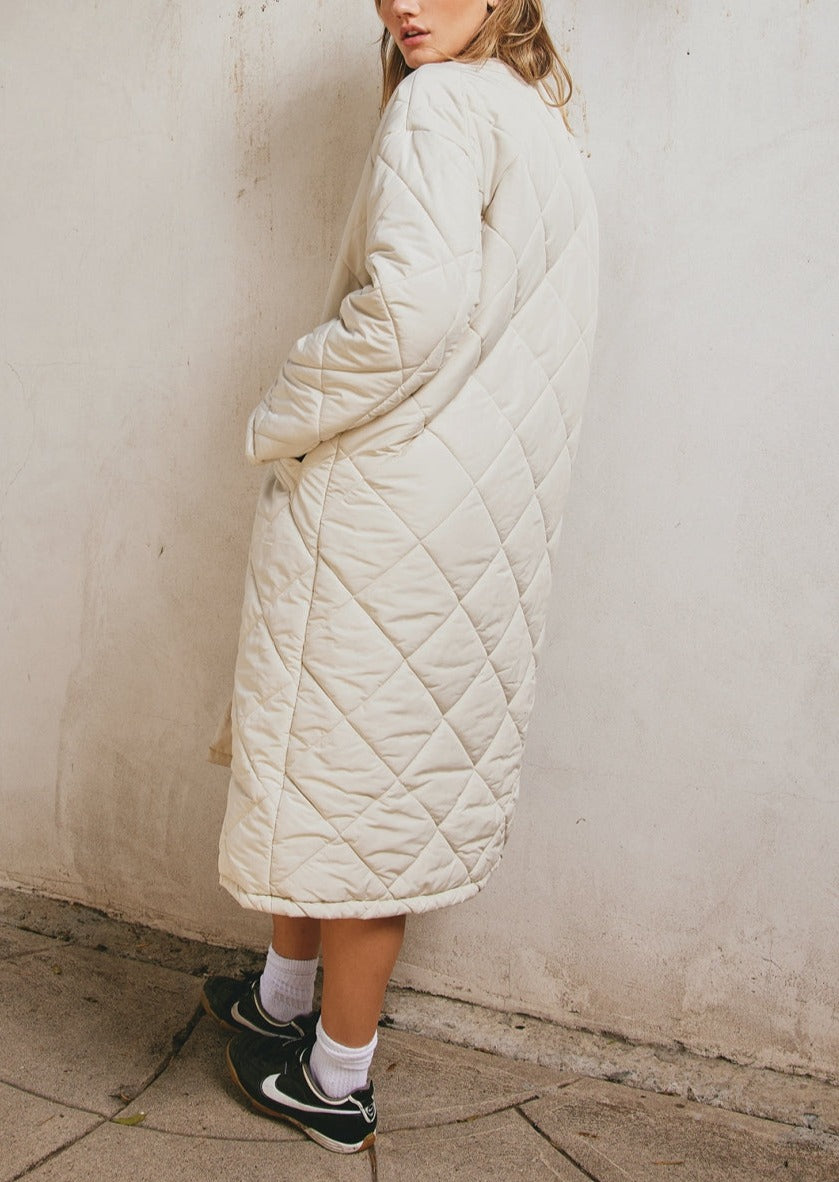 No Chill Longline Quilted Coat