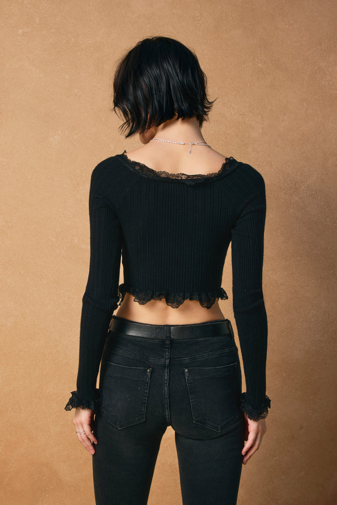 Basic Witch Lace Detail Sweater