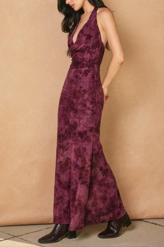 Gillian Drape Halter Dress