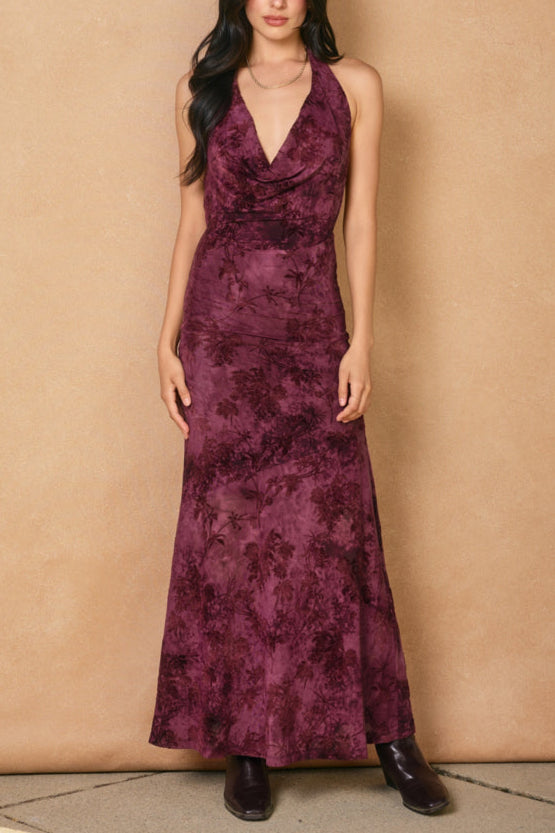 Gillian Drape Halter Dress