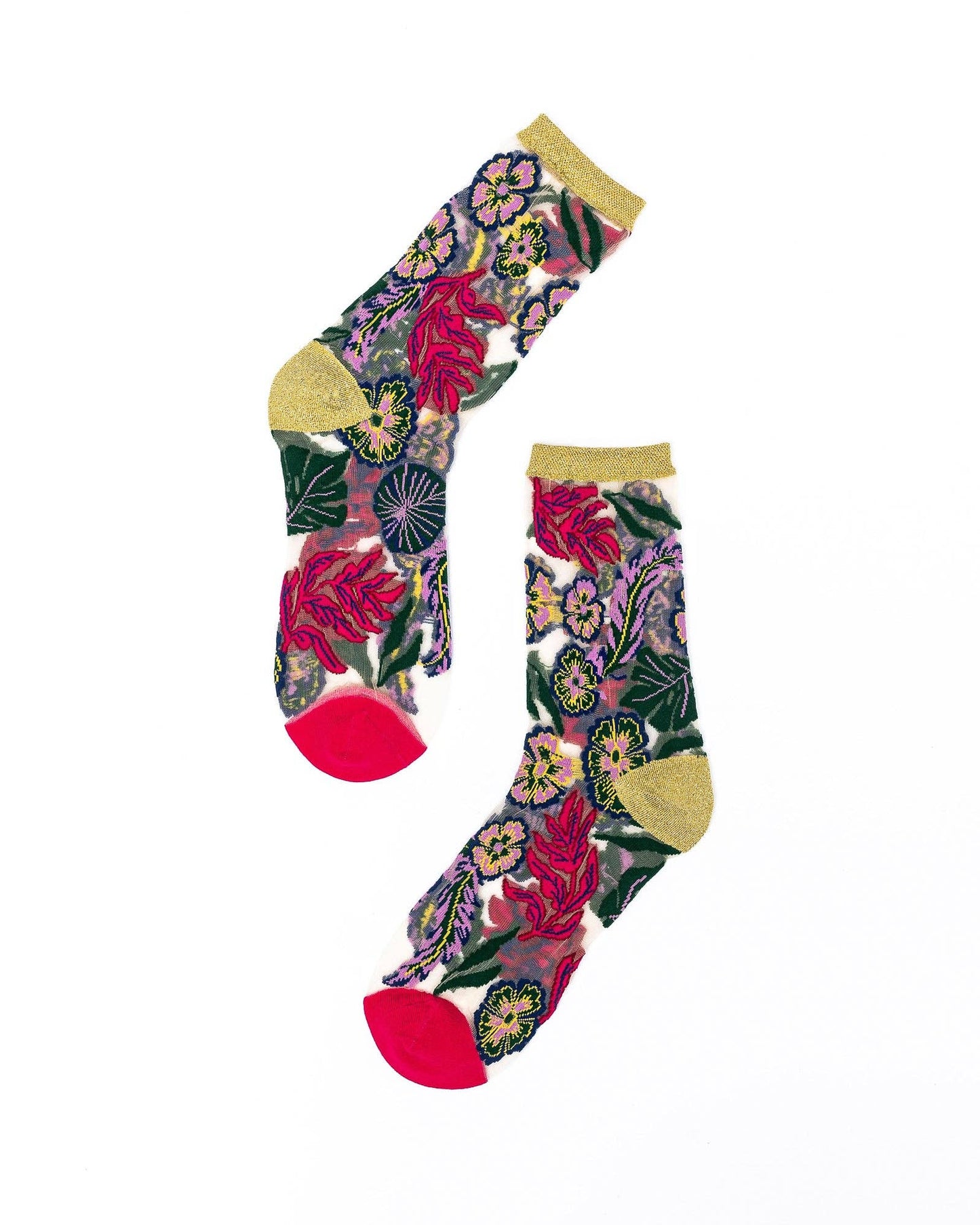 Festive Floral Sheer Socks