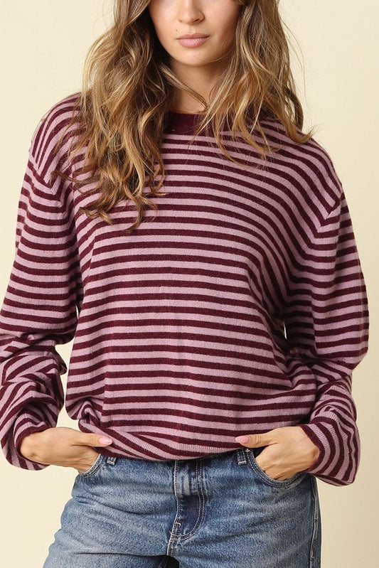 Bodhi Stripe Top | Mauve
