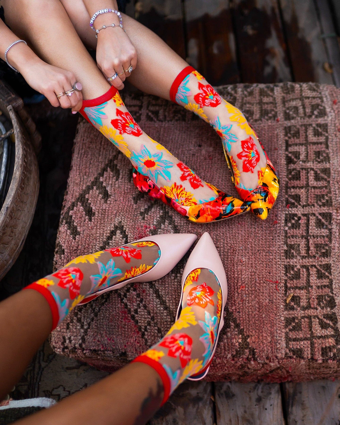 Flower Power Sheer Socks