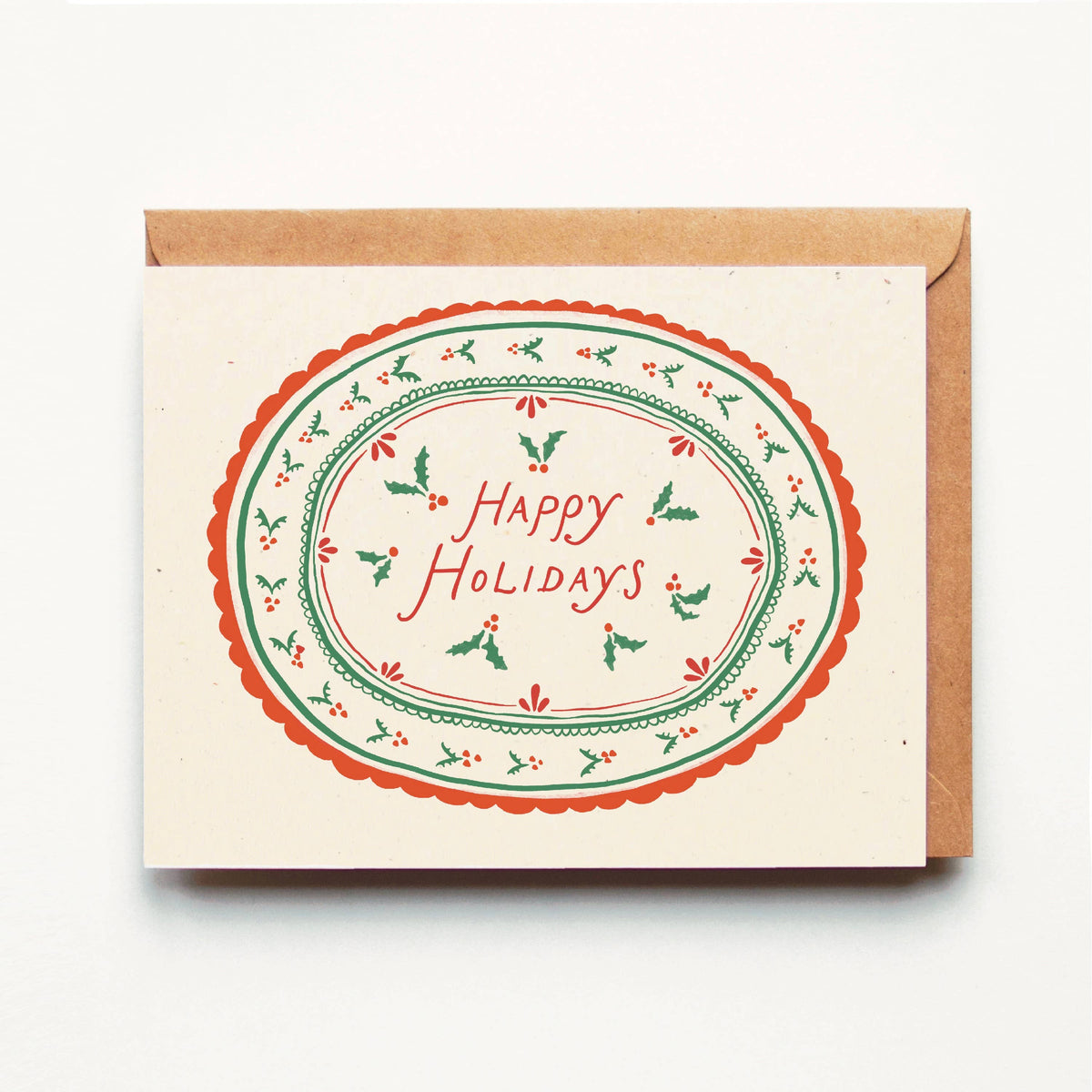 Cottage Holly Sprigs Card