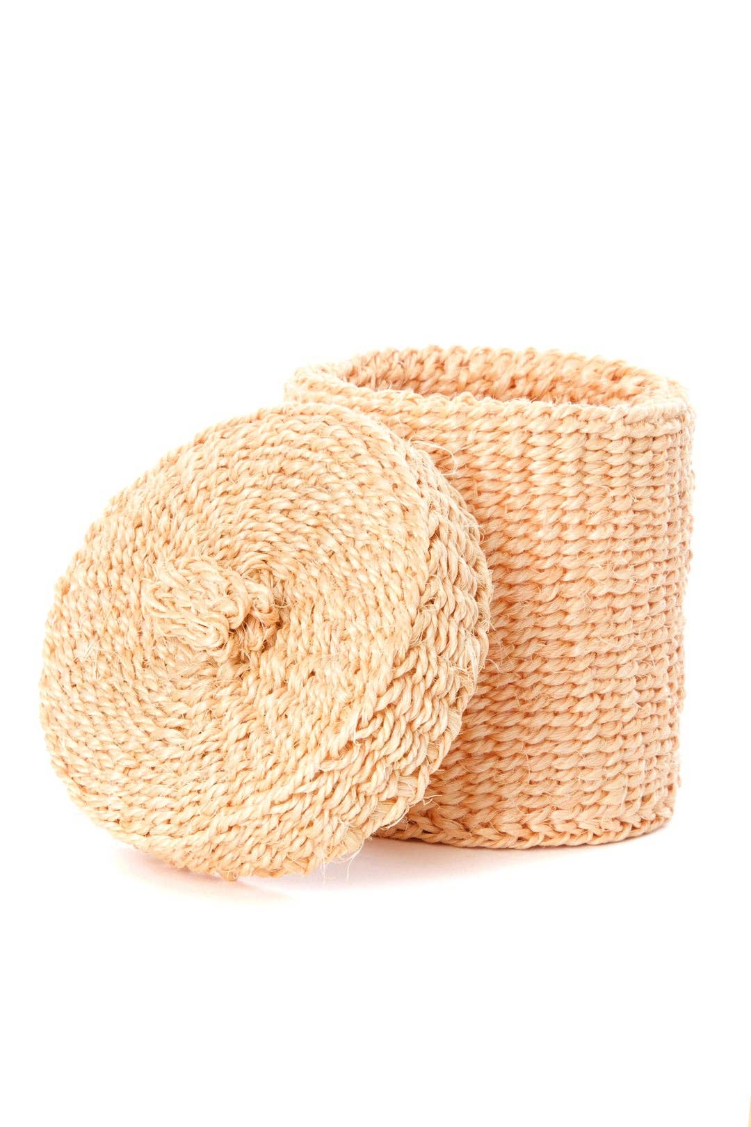 Sisal Lidded Container Basket | Blush