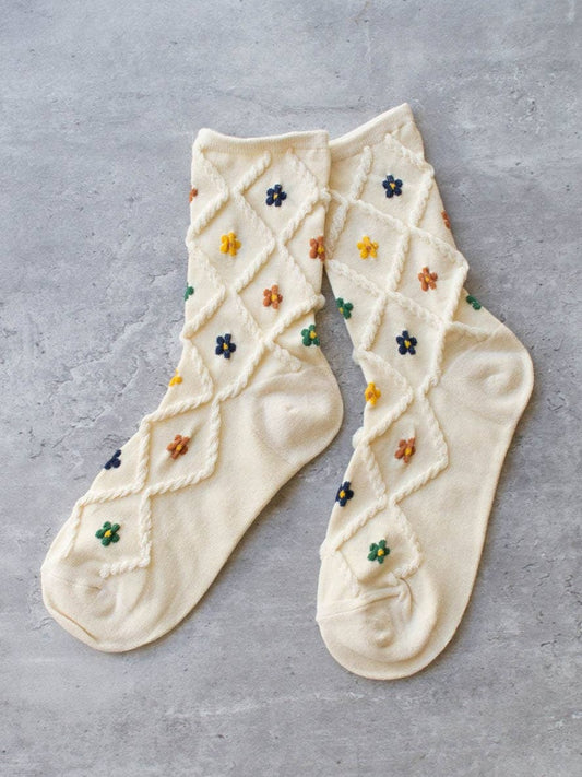 Cottage Floral Socks | Cream