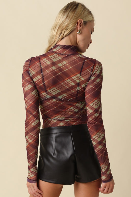 Study Break Mesh Top | Plaid