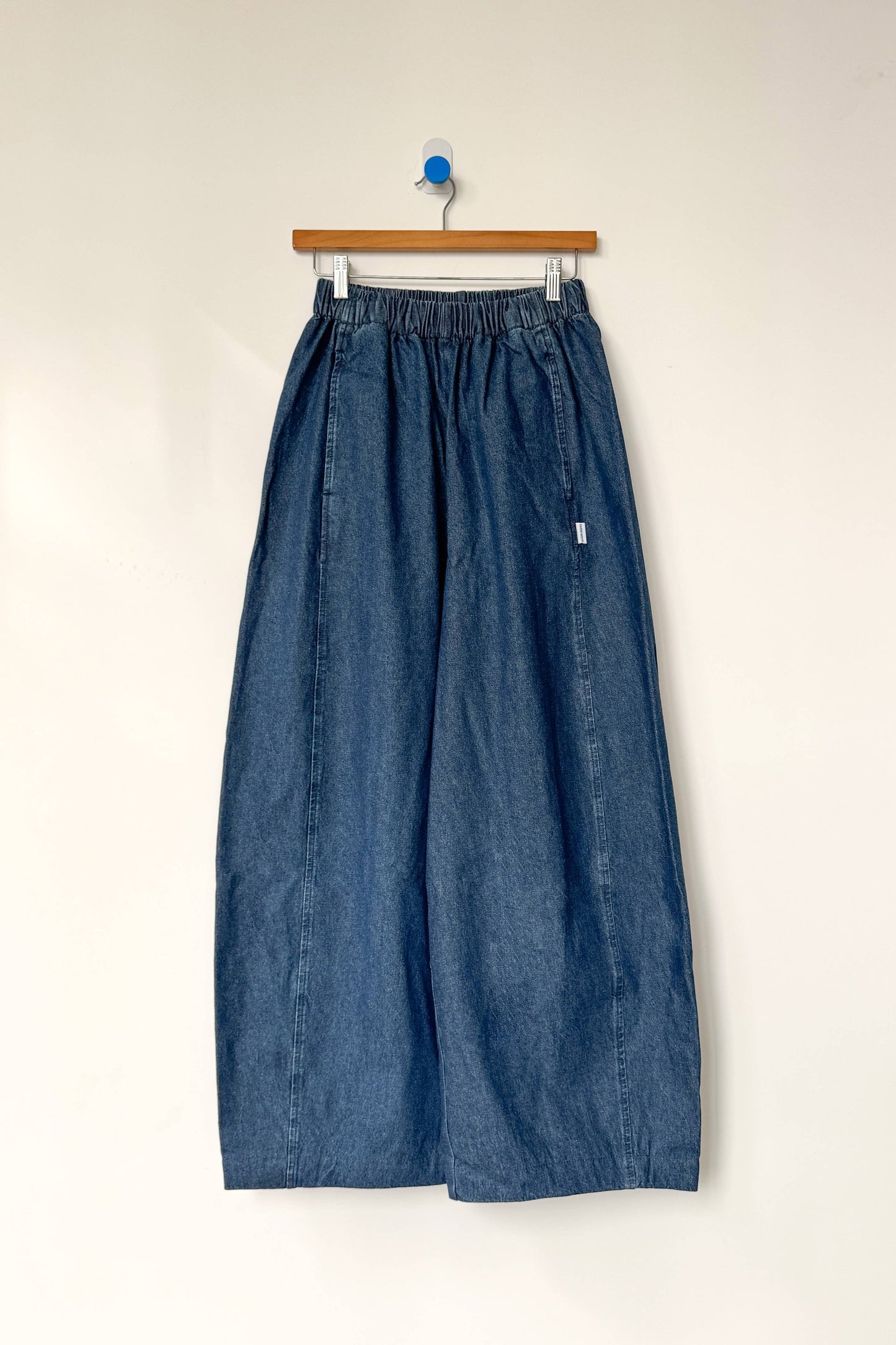 Pull On Parachute Pants | Denim Blue