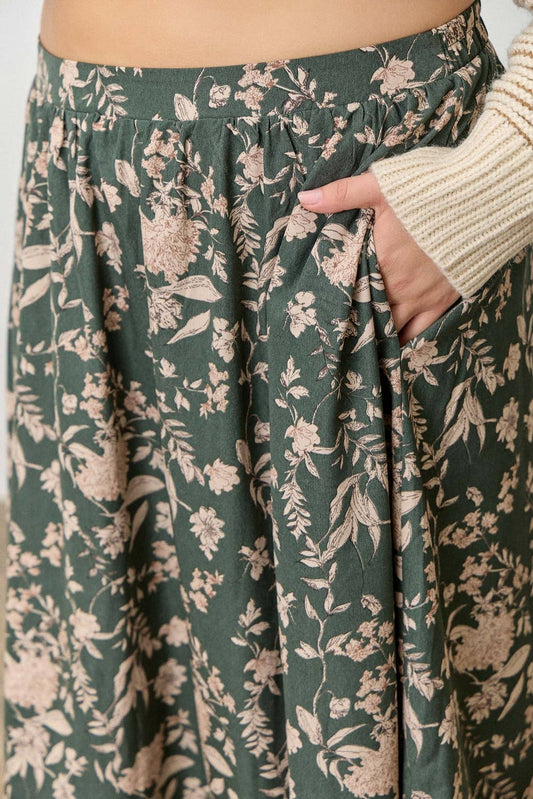 Florals + Lace Midi Skirt | Extended