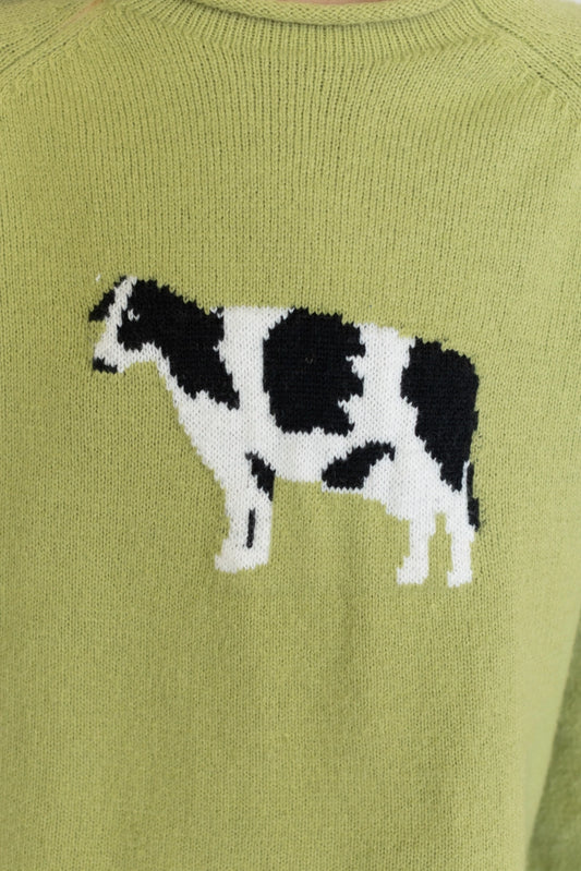 Cow Sweater | Olive