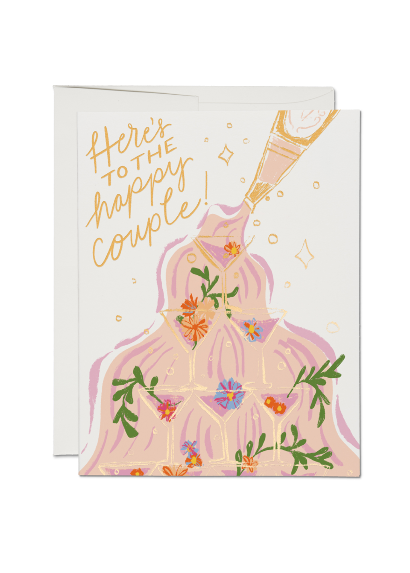 Champagne Fountain Wedding Card