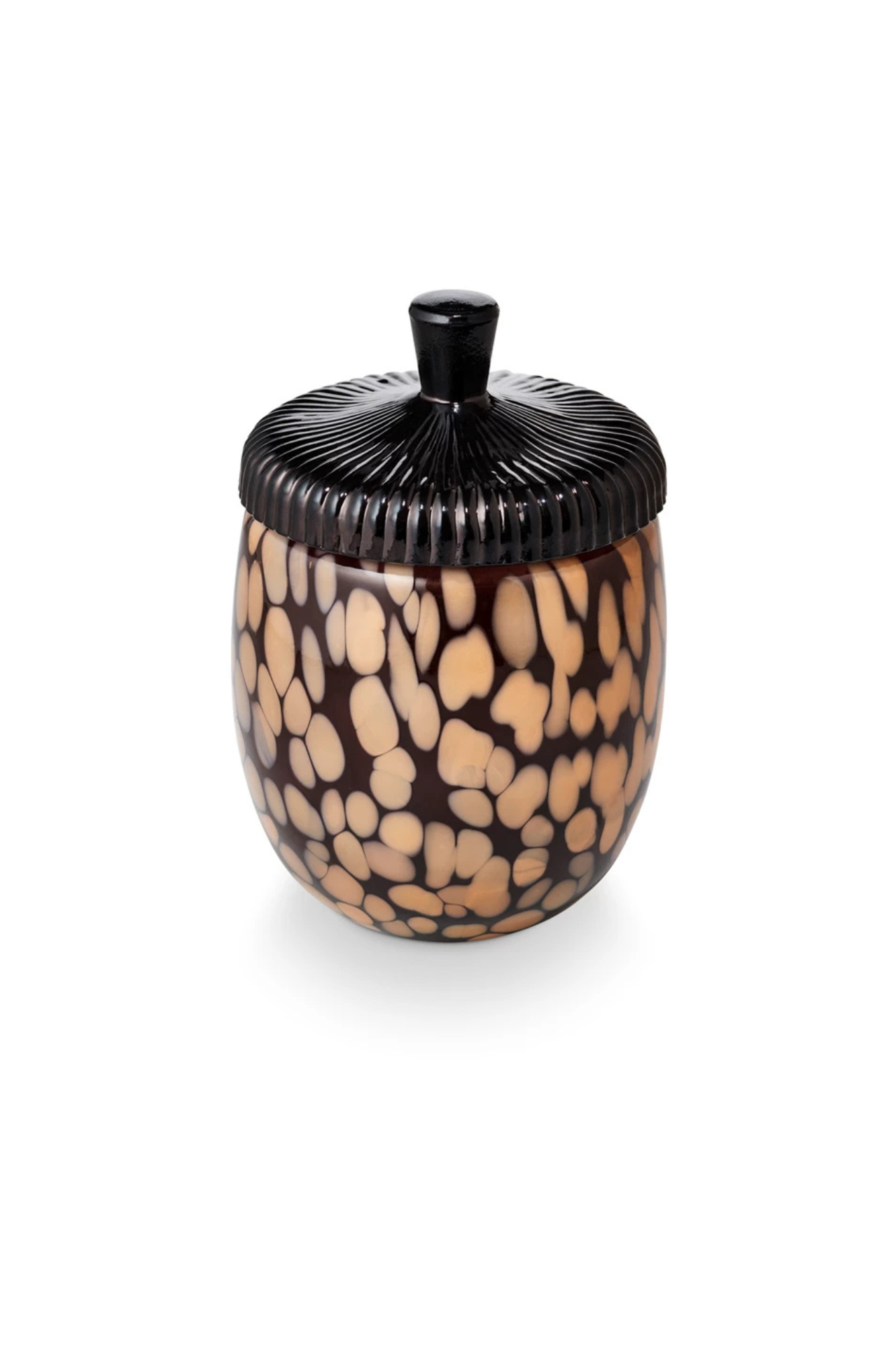 Midnight Pumpkin Glass Acorn Candle