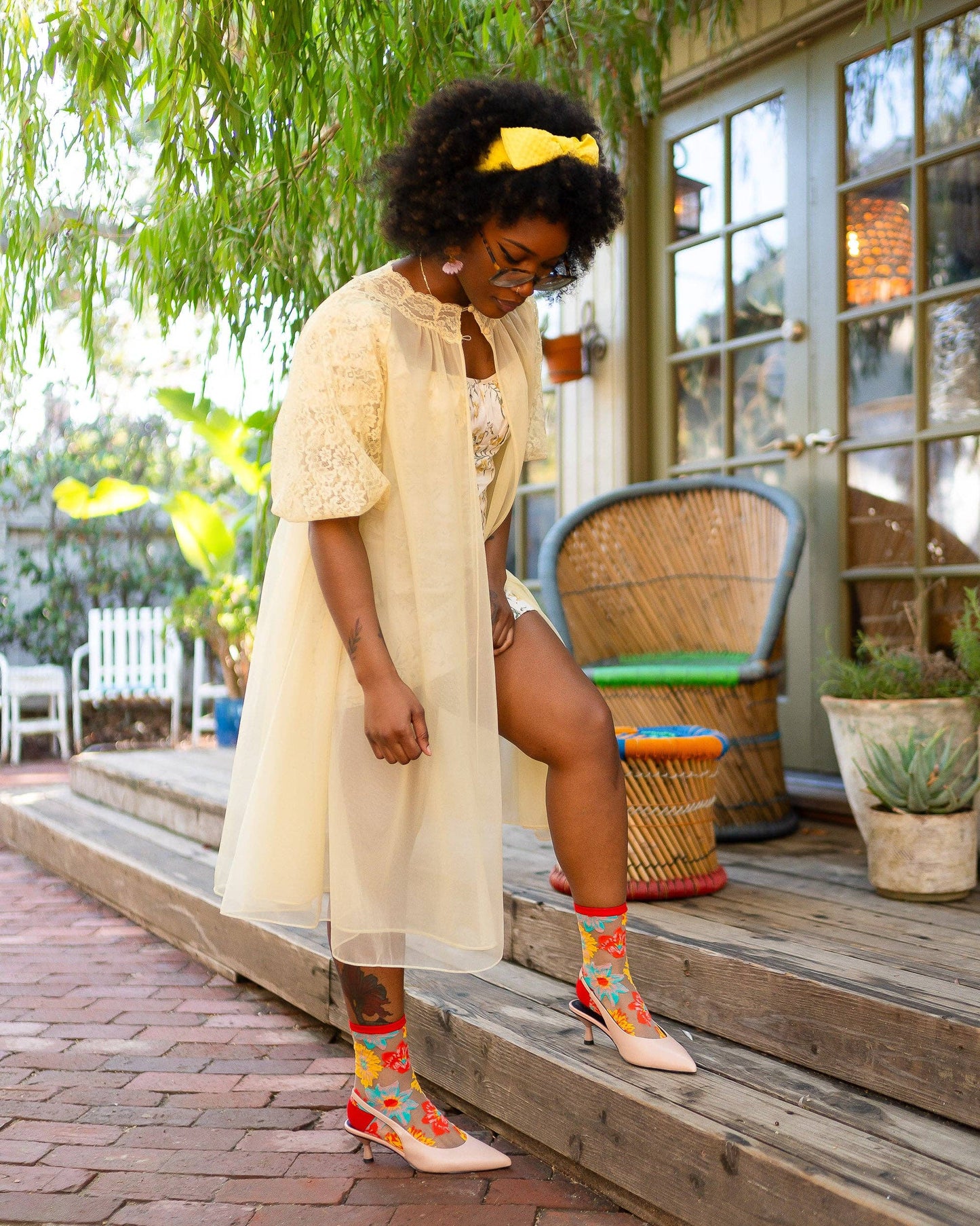 Flower Power Sheer Socks
