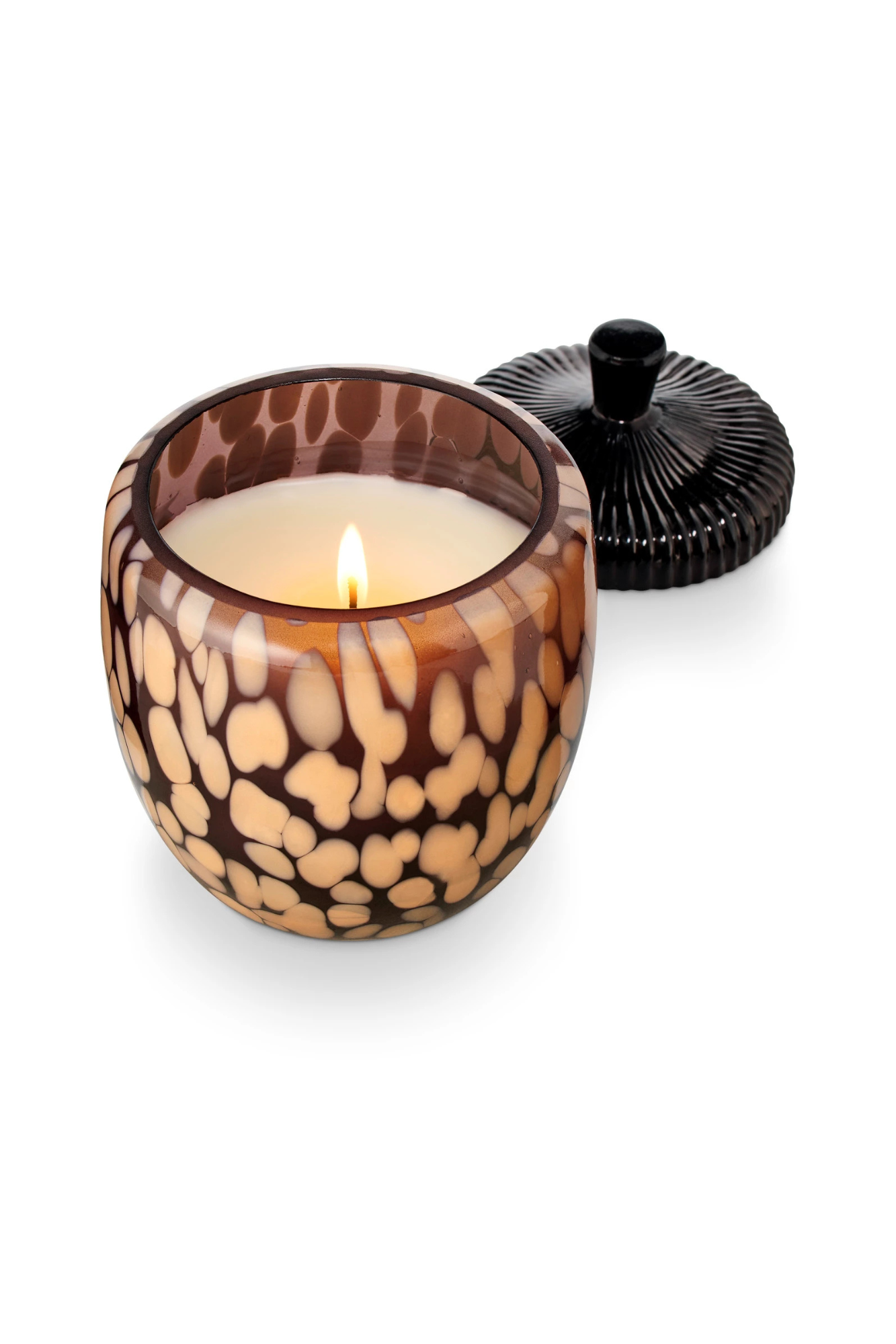 Midnight Pumpkin Glass Acorn Candle