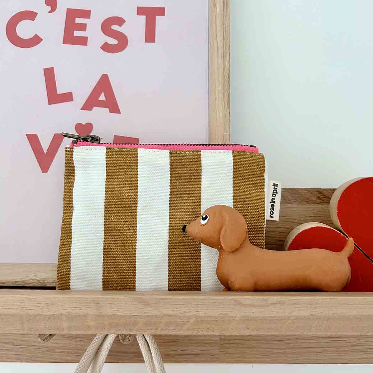 Marie Coin Purse | Caramel + Ecru