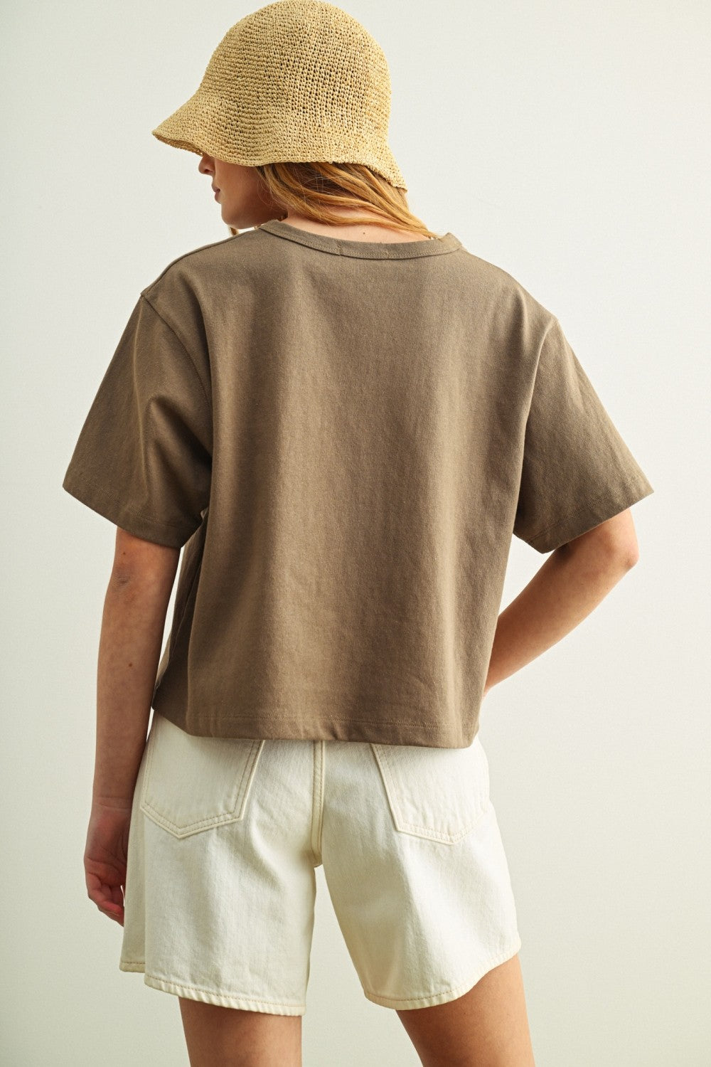 Weekend Boxy Crop Tee | Olive