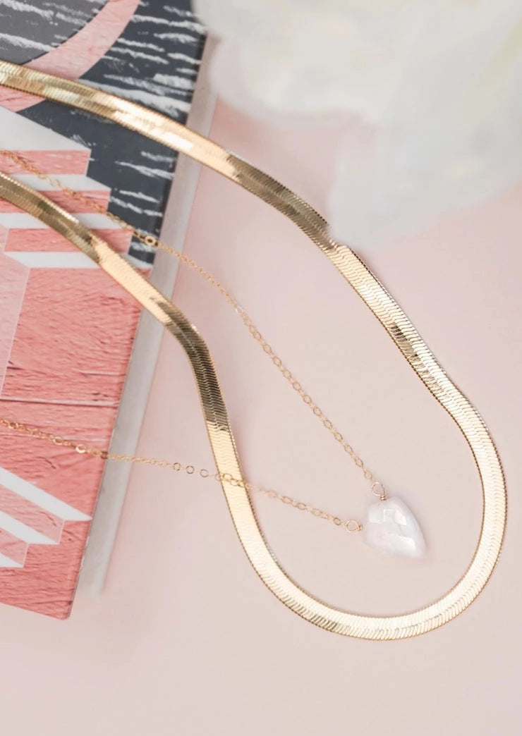 Herringbone Necklace | Gold