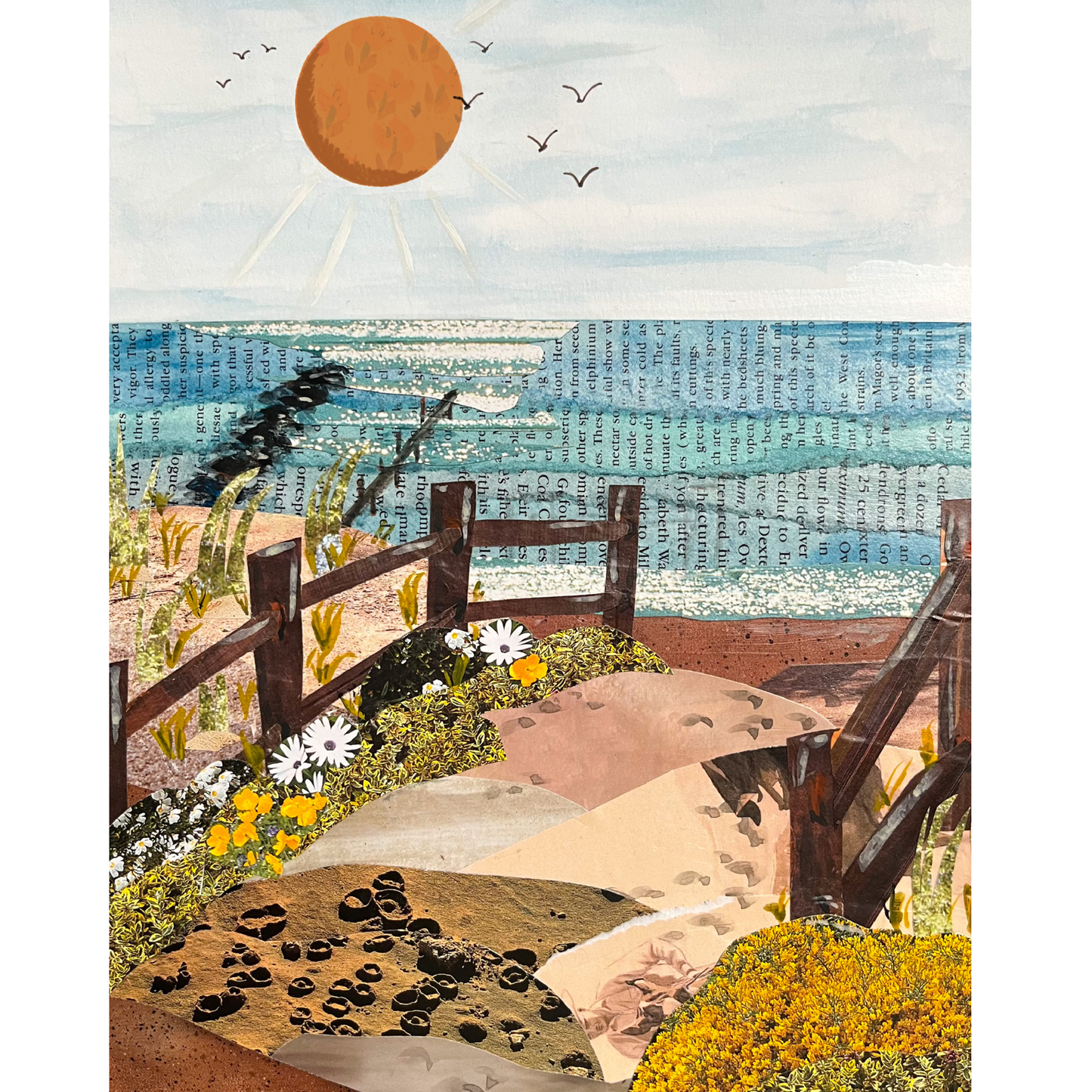Coastal Art Card | Beach Bridge