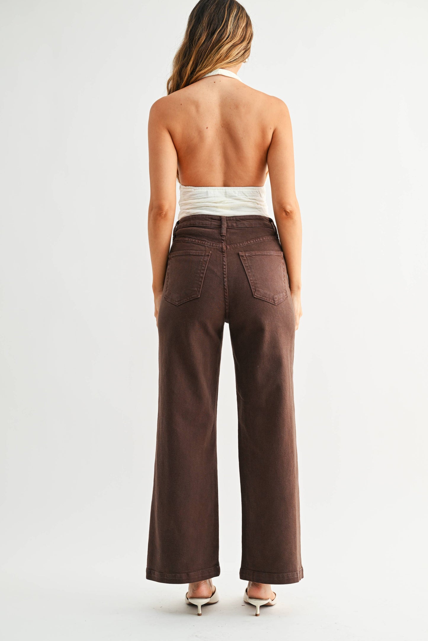 Sailor Pocket Wide Leg Denim | Dark Brown