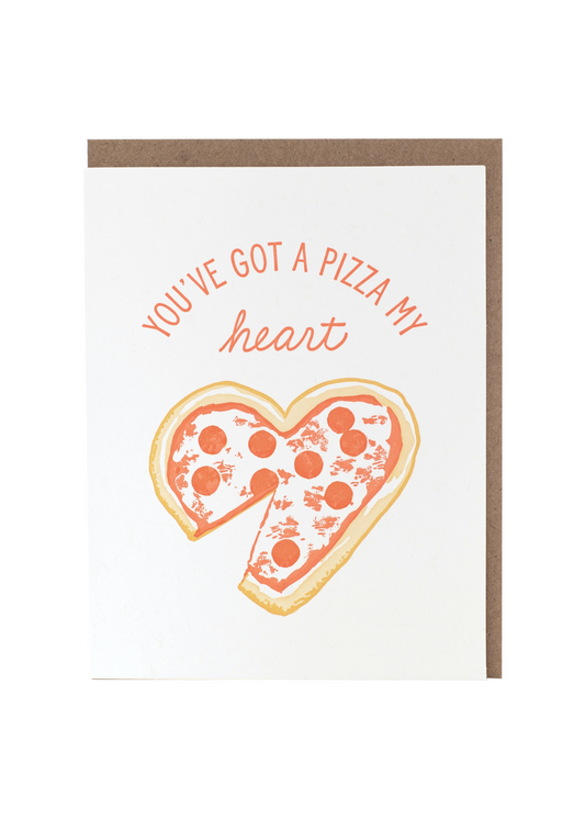 Heart Pizza Love Card
