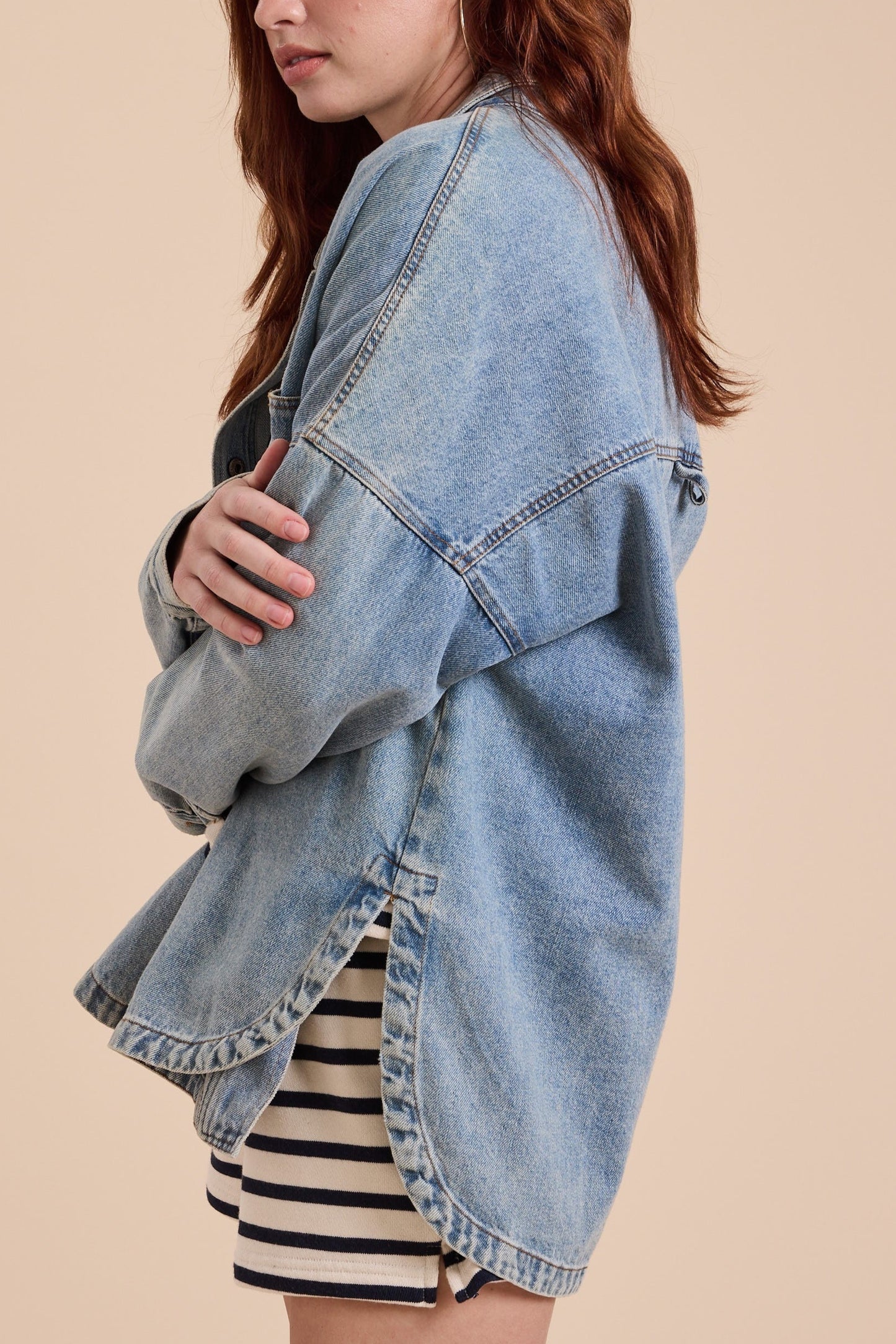 Rosewood Oversized Shacket | Light Denim