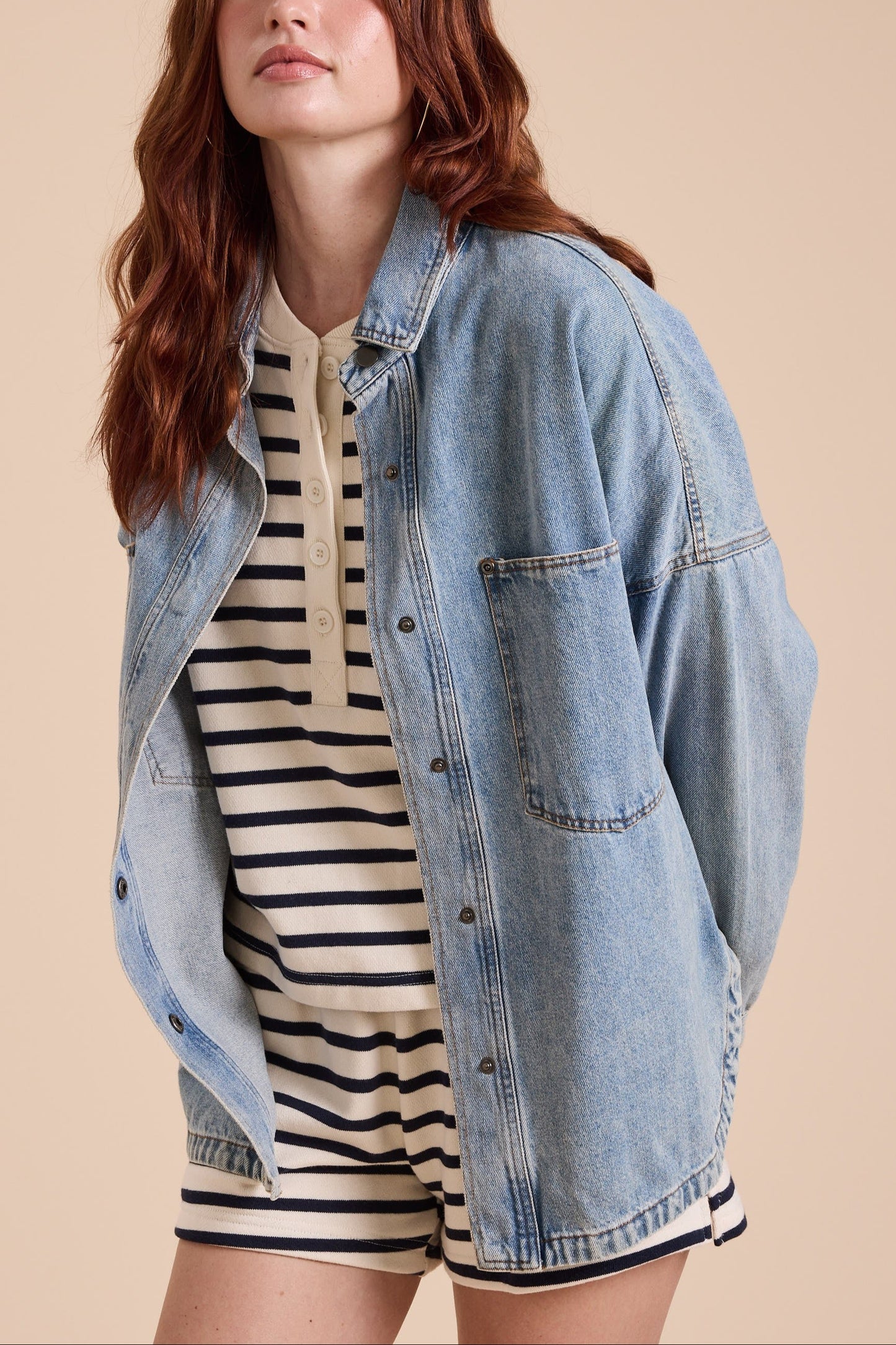 Rosewood Oversized Shacket | Light Denim