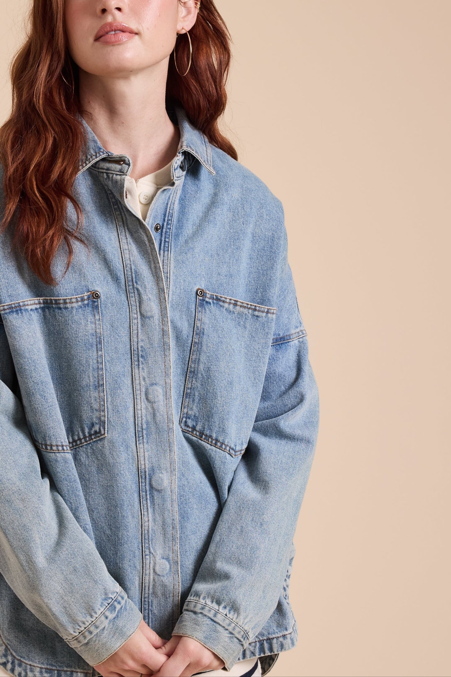 Rosewood Oversized Shacket | Light Denim