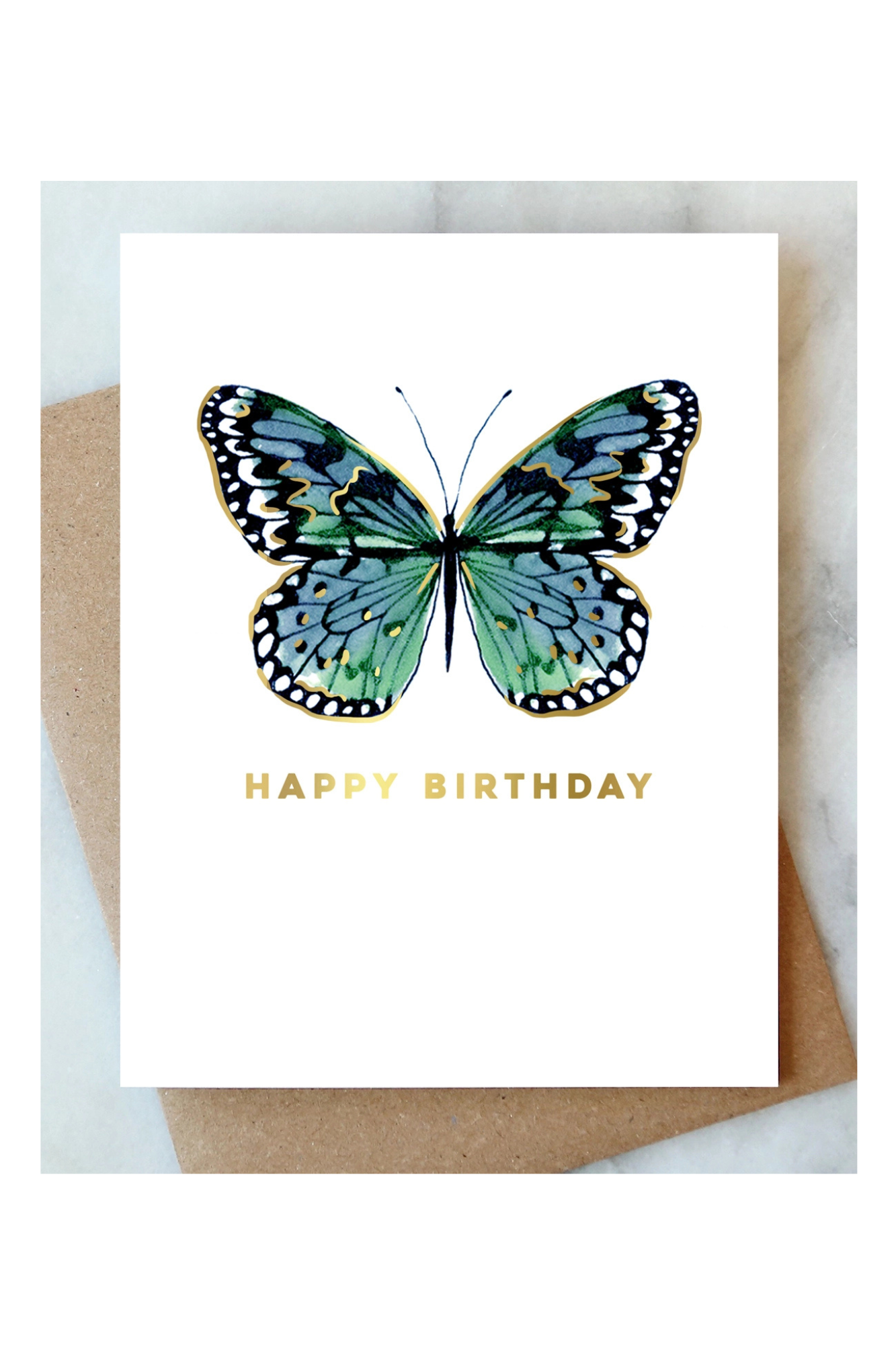 Blue Butterfly Birthday Card