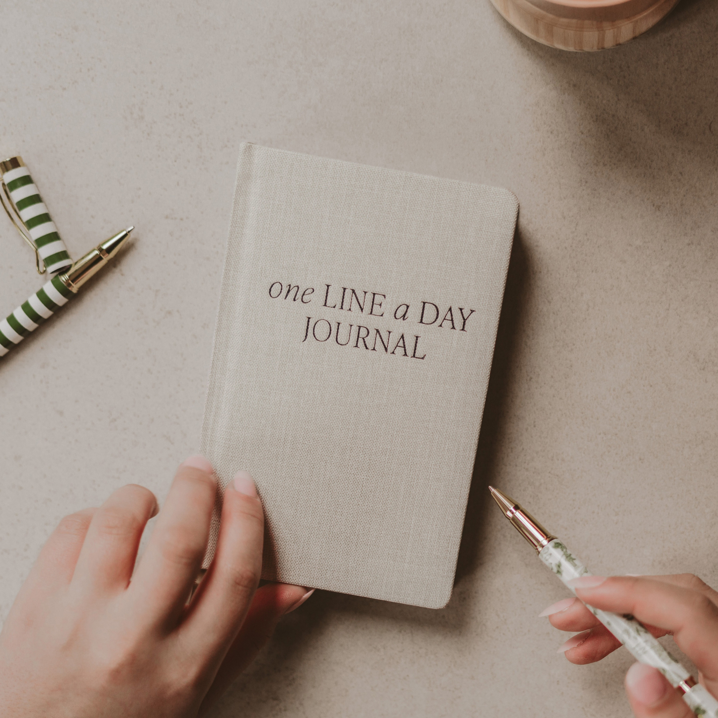 One Line A Day Fabric Journal | Tan