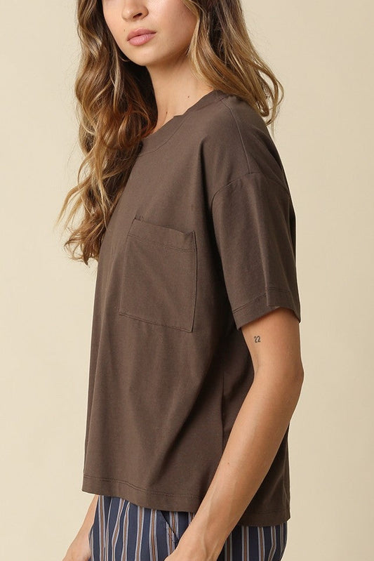 Breezy Relaxed Tee | Washed Brown