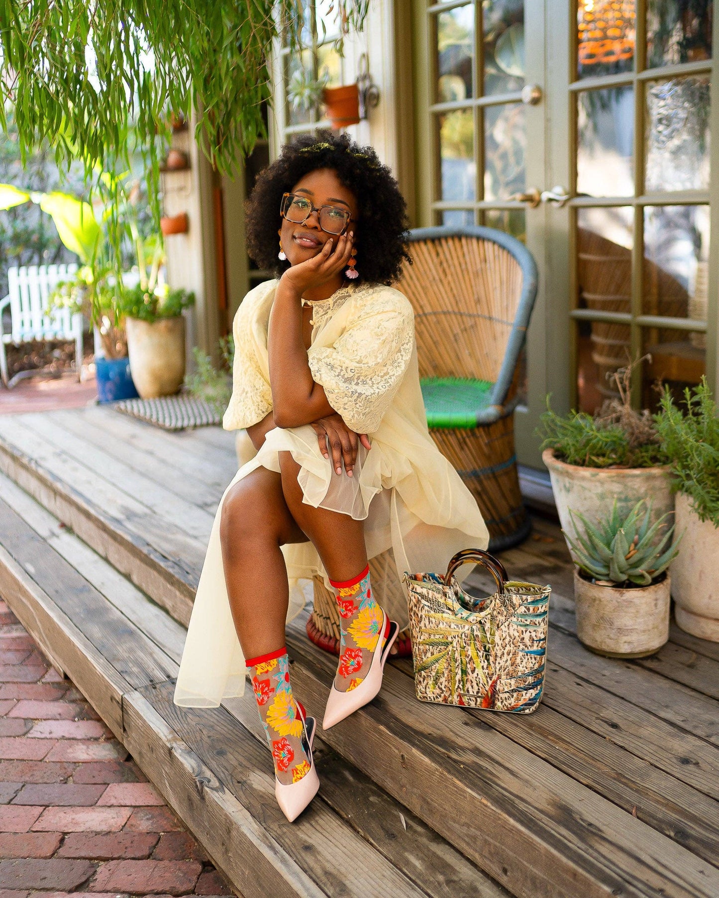 Flower Power Sheer Socks