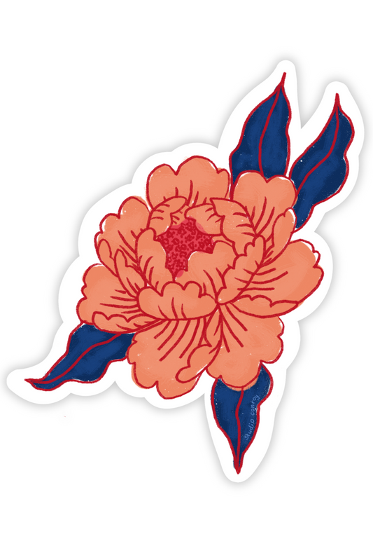 Peony Die-Cut Sticker