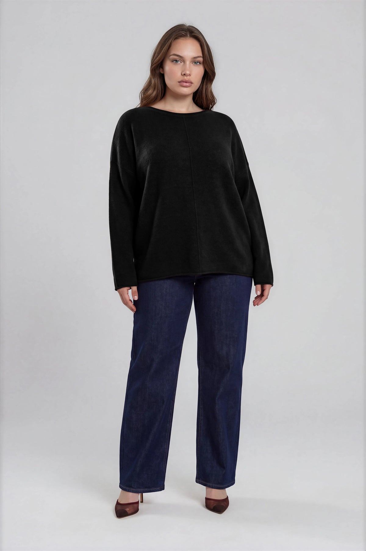 Roll Neck Sweater | Black | Extended