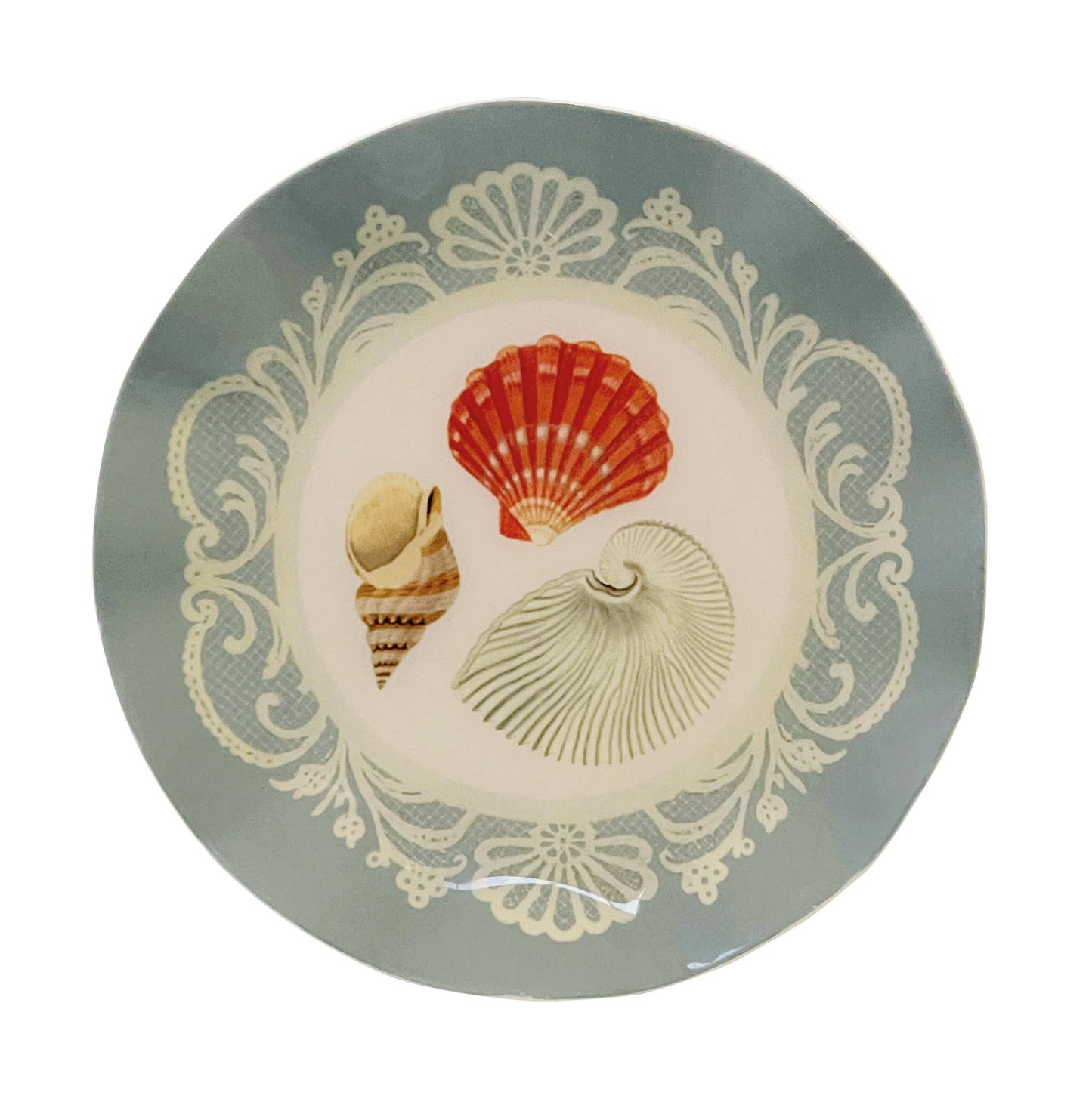 Enamel Wavy Trinket Dish | Sea Shells