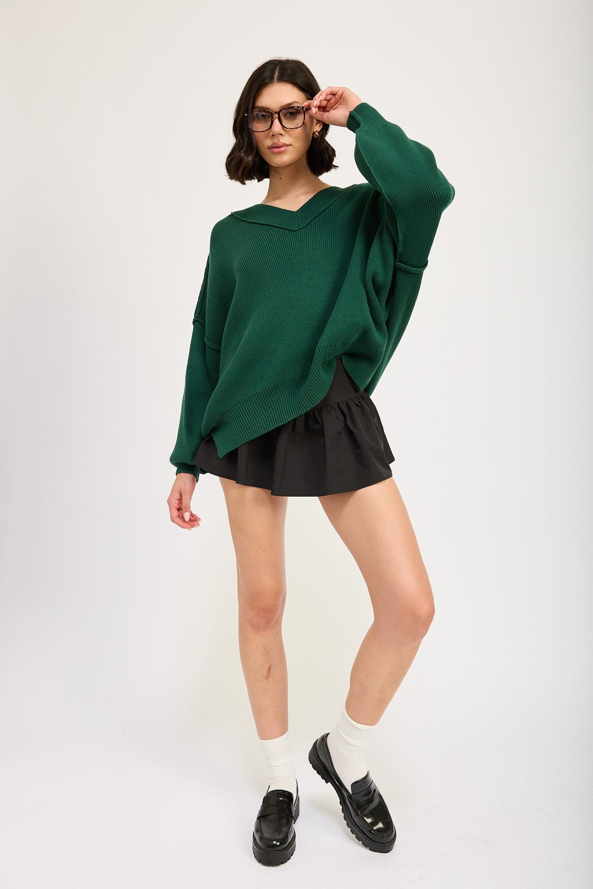 Bottle Green Oversized Sweater