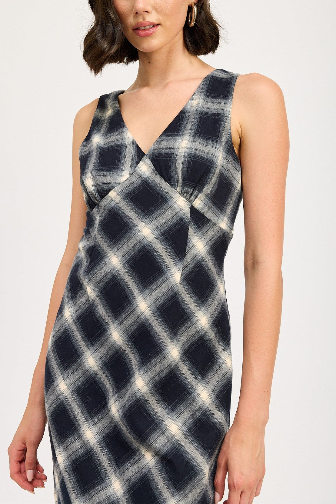 Gilmore Plaid Midi Dress | Navy