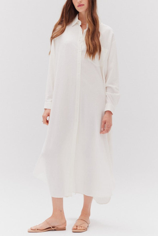 Pearly White Shirt Dress