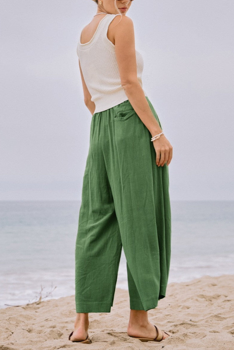 Washed Green Palazzo Pants