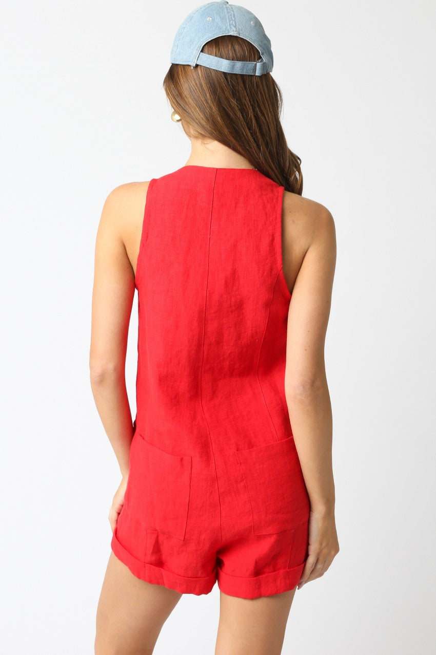 Pomodoro Linen Romper