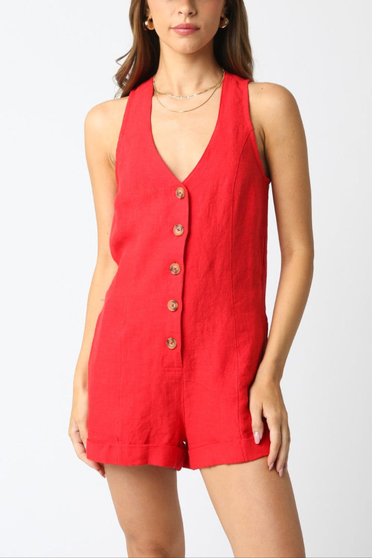 Pomodoro Linen Romper