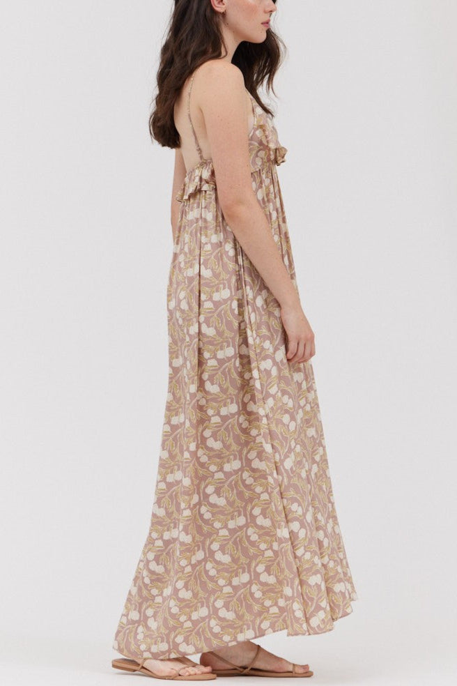 Ruffle It Up Midi Dress | Lavender Fog