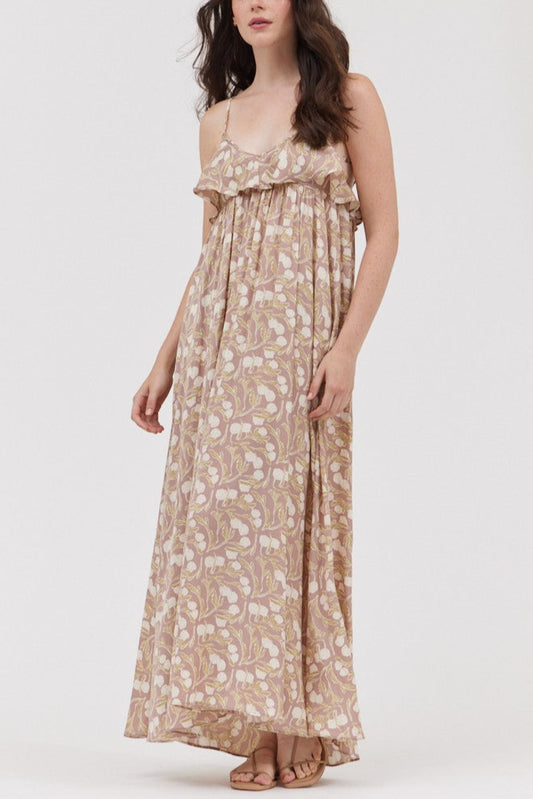 Ruffle It Up Midi Dress | Lavender Fog