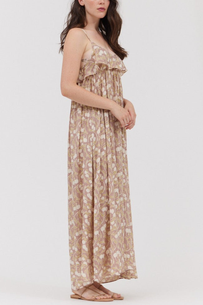 Ruffle It Up Midi Dress | Lavender Fog