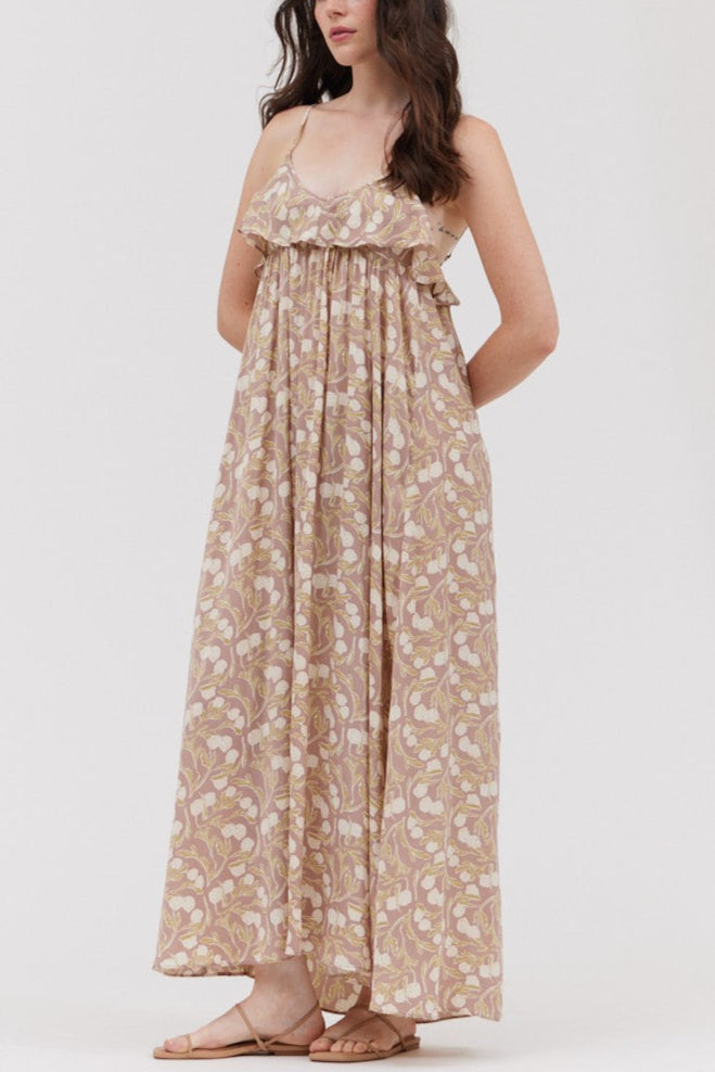 Ruffle It Up Midi Dress | Lavender Fog