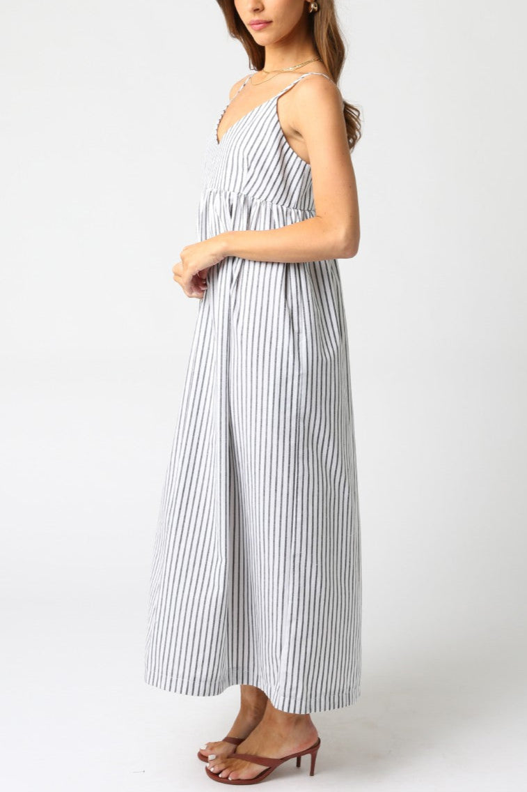 Laila Stripe Midi Dress | Navy