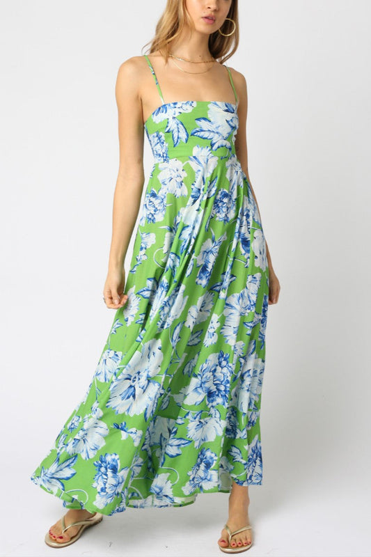 Juniper Midi Dress | Blue + Green Floral
